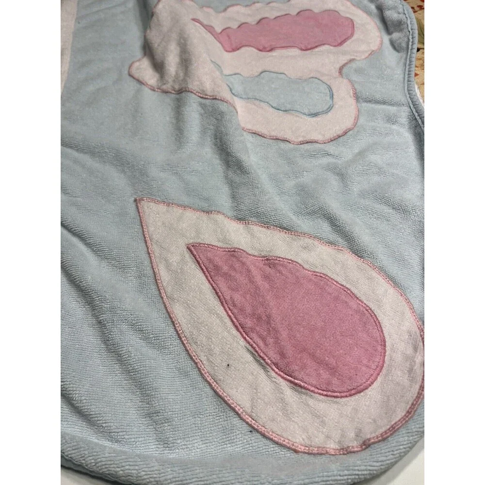 Pottery Barn Kids Hooded Bath Pool Towel Yellow Periwinkle Pink Butterflies